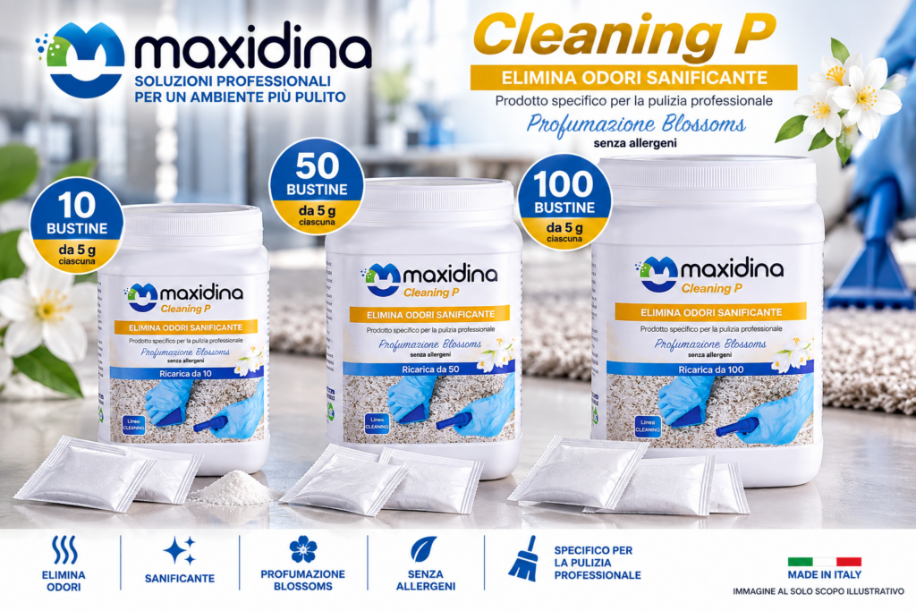 Maxidina Cleaning P – Ricarica Professionale in Bustine da 5 g