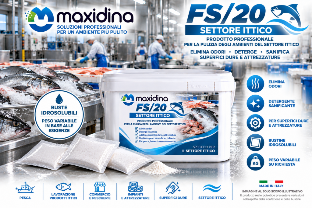 Maxidina FS/20 – Detergente Sanificante per il Settore Ittico