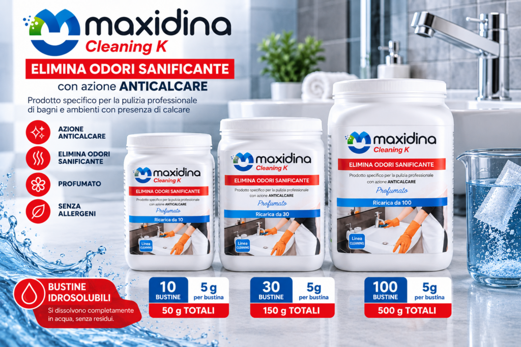 Maxidina Cleaning K – Ricarica Professionale in Bustine da 5 g