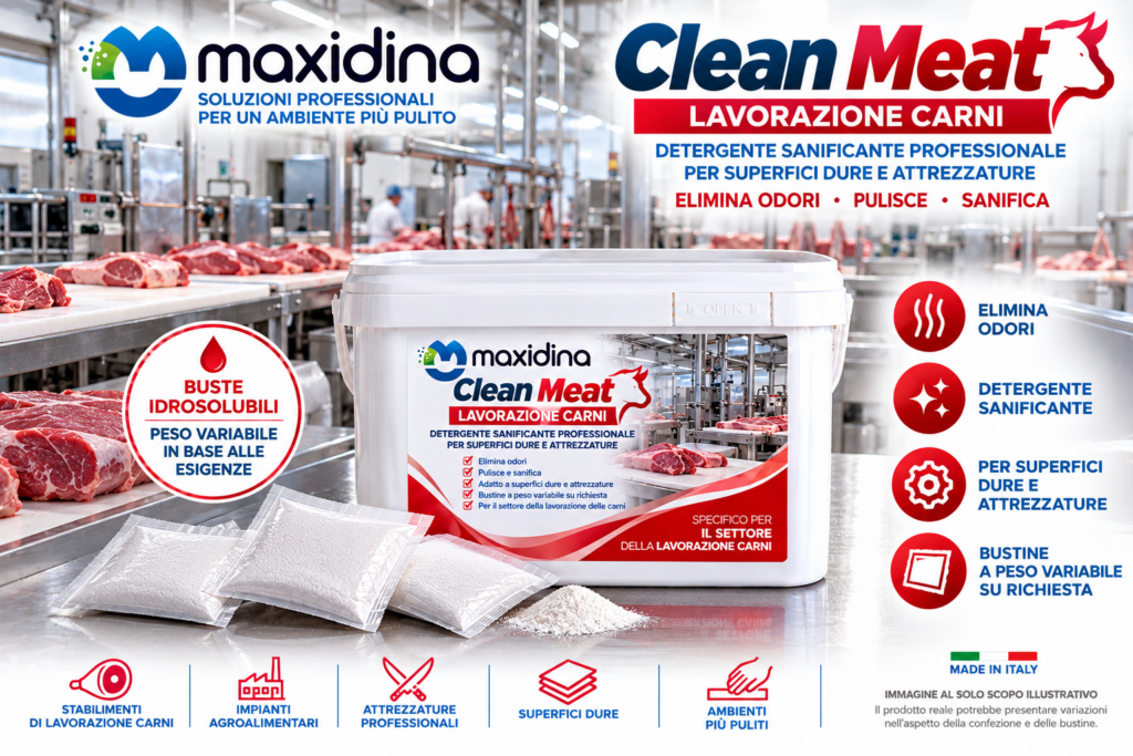 Maxidina Clean Meat – Detergente Sanificante per la Lavorazione delle Carni