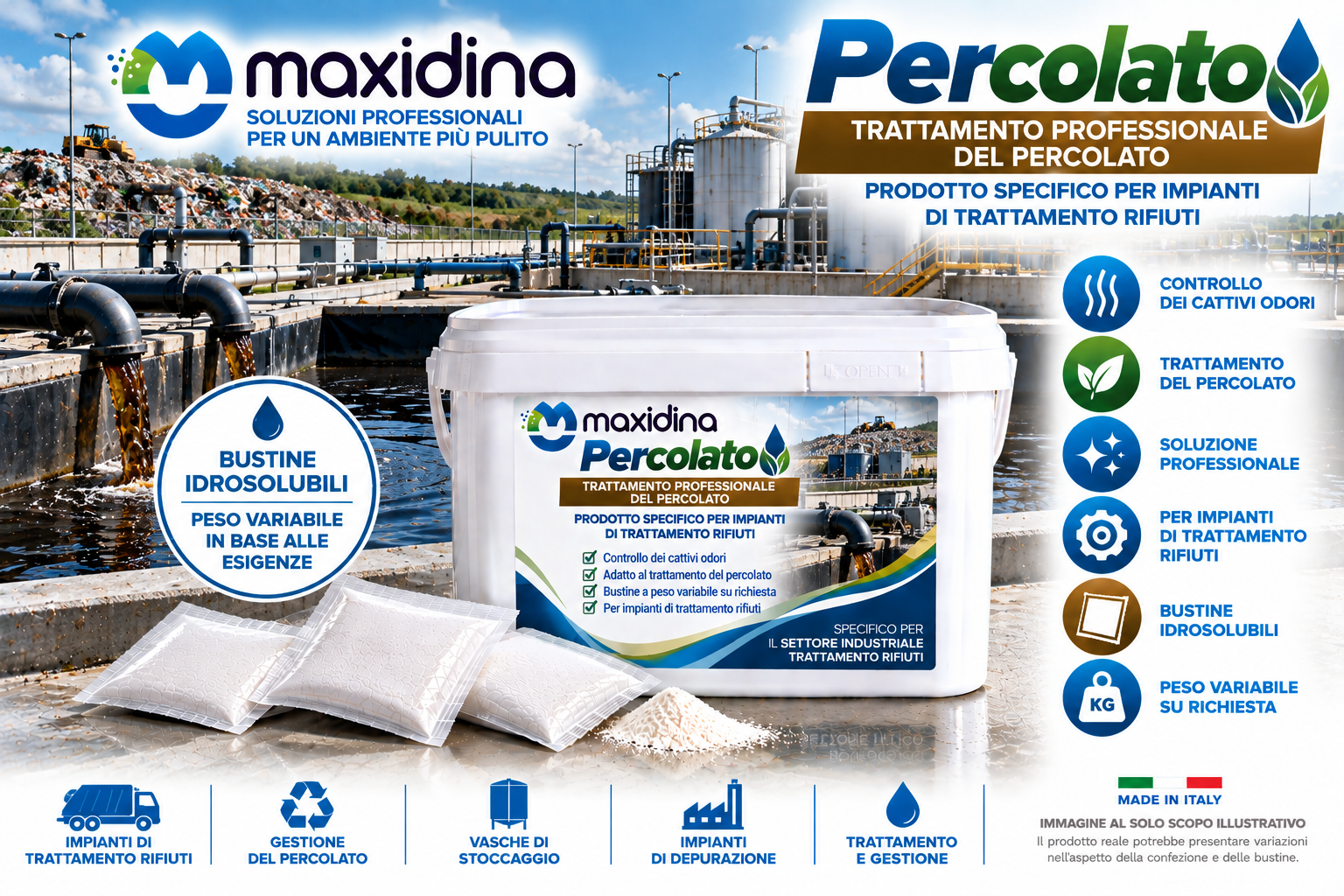 Maxidina Percolato – Soluzione Professionale per il Trattamento del Percolato