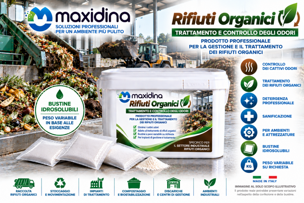Maxidina Rifiuti Organici – Trattamento e Controllo dei Cattivi Odori